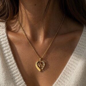 Christian Dior Gold Heart Pendant Necklace